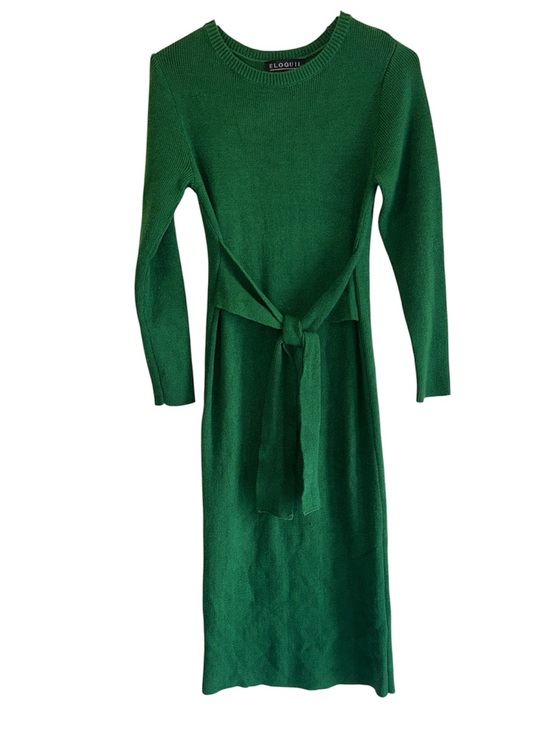 Eloquii Dresses & Skirts - Eloquii Emerald Green Knit Tie-Front Sweater Midi Dress- Sz 14/16